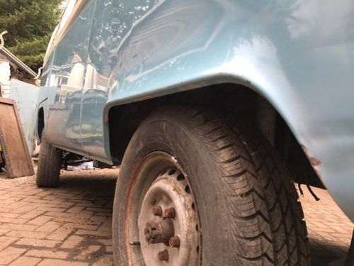 1971 VW Bay Window Camper Bus Deluxe Sunroof Project Niagara Blue and White