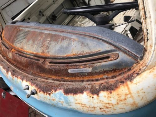 1971 VW Bay Window Camper Bus Deluxe Sunroof Project Niagara Blue and White