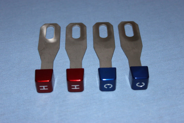 1968 - 1973 Bay Heater Levers Blue/Red