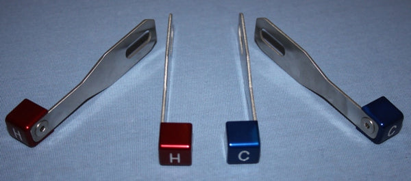 1968 - 1973 Bay Heater Levers Blue/Red